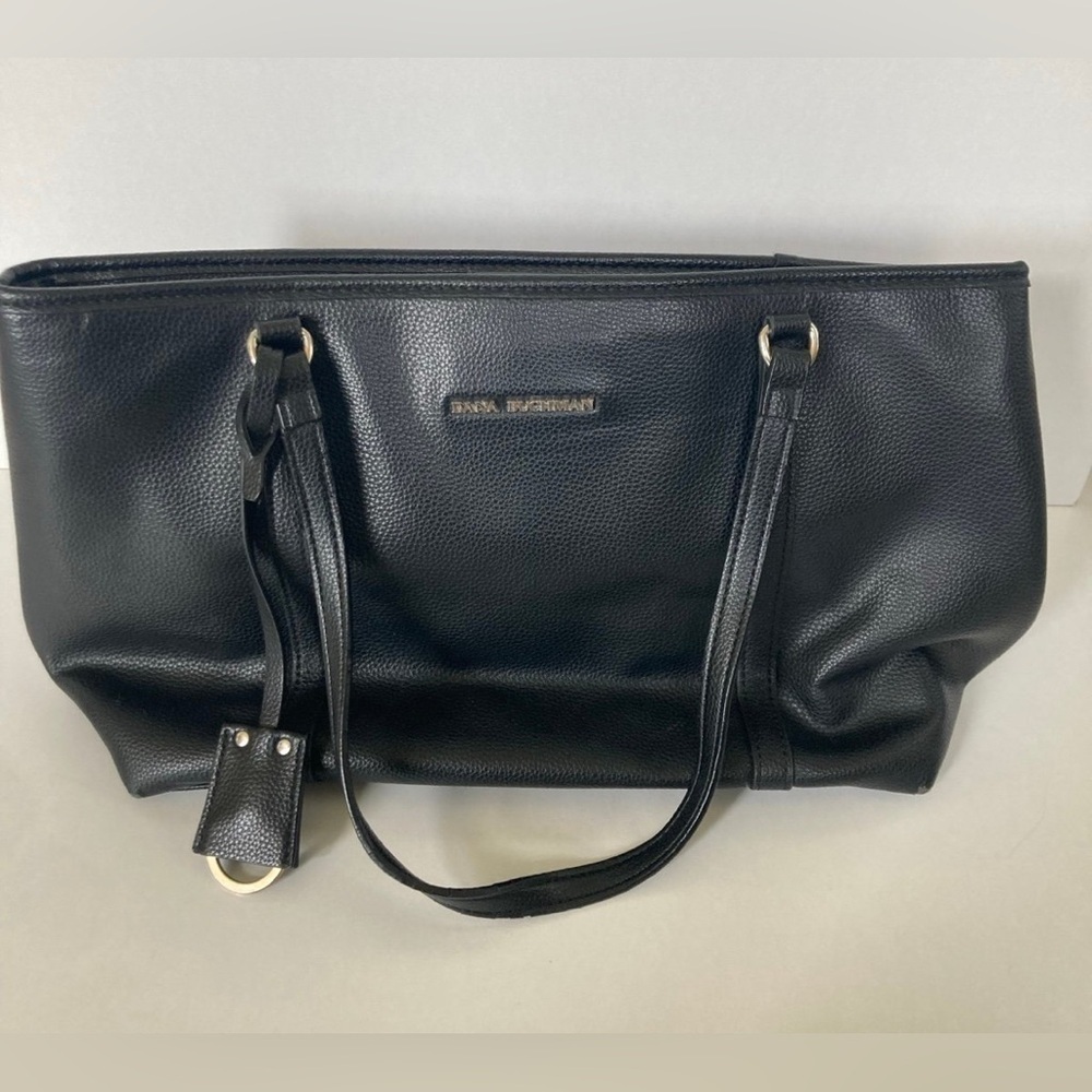 Dana Buchman 
 Black faux Leather Tote Bag/purse